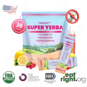 ✨[Official Store]✨ Glowrizon™ Fat Burning & Blood Sugar Support Super Yerba Mate Instant Tea Powder ( 💯🛡️ NIH-Recommended) | Raspberry Lemonade Flavor