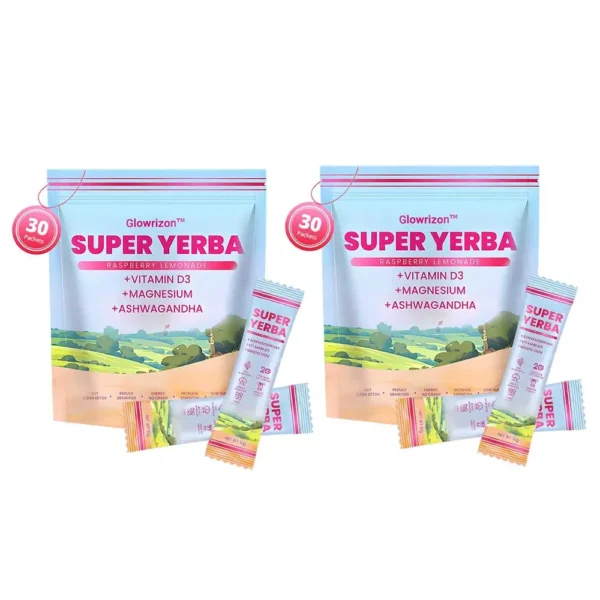 ✨[Official Store]✨ Glowrizon™ Fat Burning & Blood Sugar Support Super Yerba Mate Instant Tea Powder ( 💯🛡️ NIH-Recommended) | Raspberry Lemonade Flavor