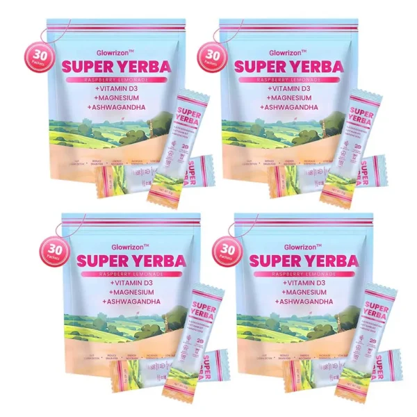 ✨[Official Store]✨ Glowrizon™ Fat Burning & Blood Sugar Support Super Yerba Mate Instant Tea Powder ( 💯🛡️ NIH-Recommended) | Raspberry Lemonade Flavor