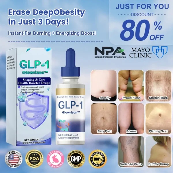 ✨[Official Store]✨ Glowrizon™GLP-1 Slimming & Health Boost Drops Food-grade fat burner Developed by The Obesity Society)